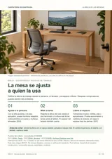 Muestra real de altura de escritorio y espacio inferior